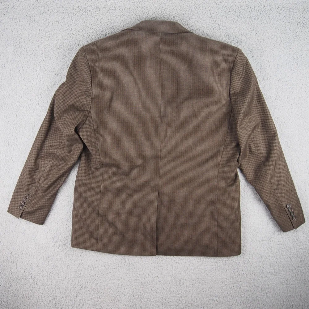 Ralph Lauren Chaps Mens Blazer 44R Brown Houndstooth Sports Coat Jacket‎